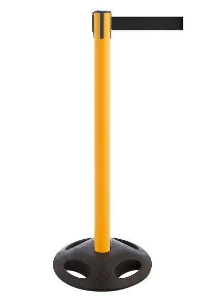 Poteau de barrière RS-GUIDESYSTEMS avec ceinture, poteau : jaune / ceinture : noire, longueur de la ceinture : 4,0 m, poids : 8 kg, GLA 25-E/03-4.0