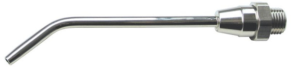 Rallonge ELMAG courbée (laiton nickelé), tube Ø5mm, buse Ø3mm, 160mm, AG M12x1,25, pour soufflettes, 32506