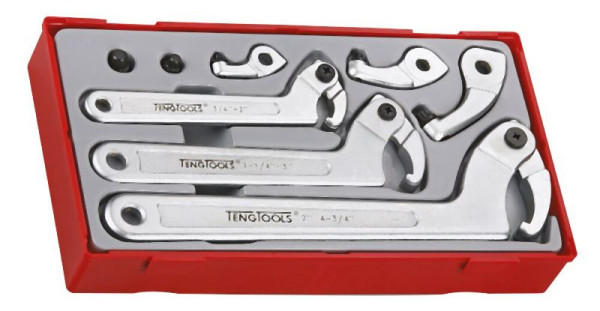 Teng Tools Jeu de clés à crochet et à crochet TT1 8 pièces TTHP08