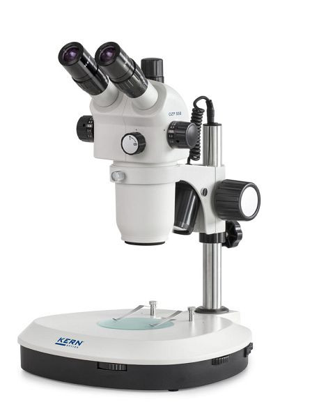 Microscope stéréo zoom KERN Optics, Greenough 0,6 x - 5,5 x, trinoculaire, Oculaire HSWF 10 x / Ø 23mm, OZP 558