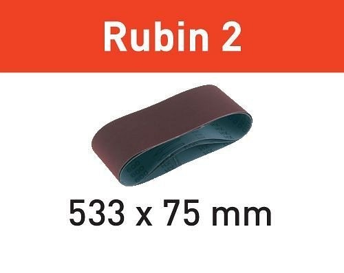 Festool Schleifband L533X 75-P60 RU2/10 Rubin 2, VE: 10 Stück, 499156