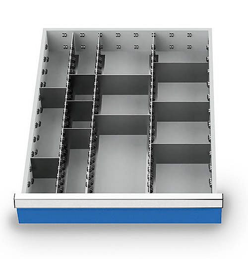 Bedrunka+Hirth kit de séparation en métal 13 pièces, R 18-24, hauteur du panneau 50 mm, dimensions en mm (LxPxH) : 450 x 600 x 50, 114BLH50