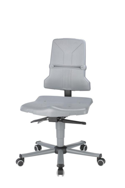 bimos Sintec chaise de travail pivotante, assise et dossier en plastique, avec roulettes, 9813-1000