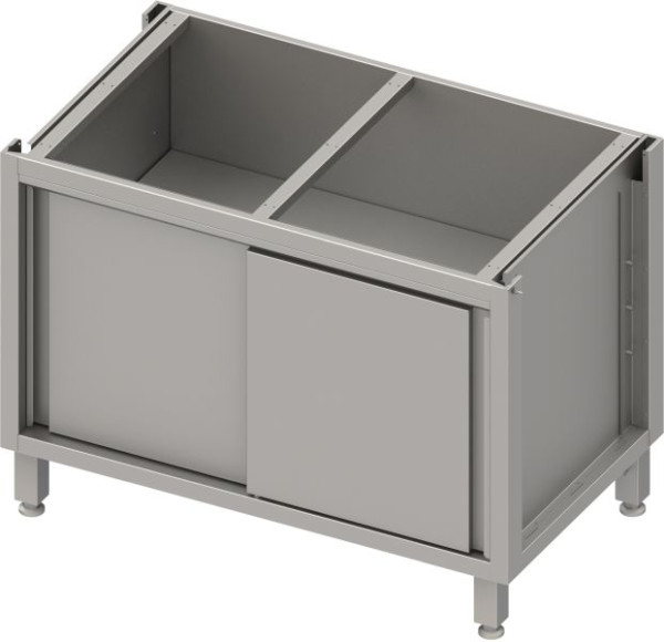 Stalgast armoire de base en acier inoxydable version 2.0, pour pieds/cadre de plinthe, avec portes coulissantes 1900x640x660 mm, BX19652