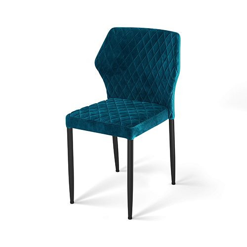 VEBA Louis chaise empilable bleu pétrole, rembourrée en simili cuir, ignifuge, 49x57,5x81,5cm (LxPxH), 52007