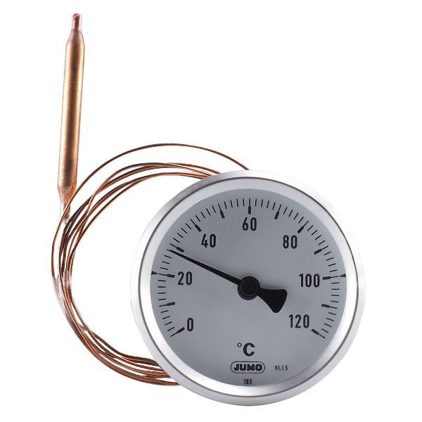 Thermomètre à cadran JUMO classe 1.5 plage d'affichage 0 à 120°C capillaire  1500 mm 00491078 acheter à bas prix