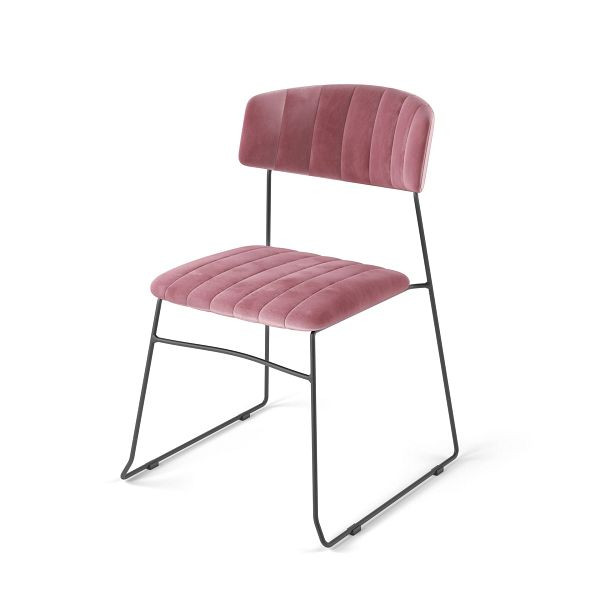 VEBA Mundo chaise empilable rose, rembourrée en simili cuir, ignifuge, 54x55x79cm (LxPxH), 53005