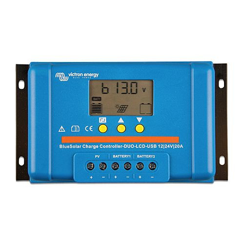 Contrôleur de charge solaire Victron Energy BlueSolar PWM DUO-LCD & USB 12/24V-20A, 321953
