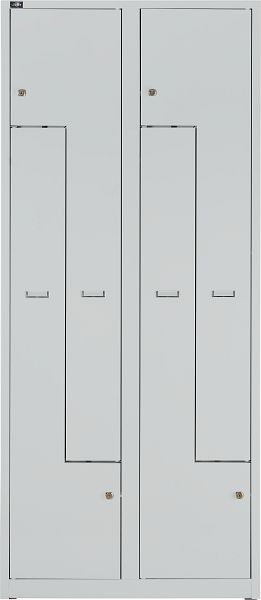 Bisley LIGHT armoire polyvalente LIGHT Z armoire LIGHT, 1 compartiment pour 2 utilisateurs, gris clair, GL04Z245