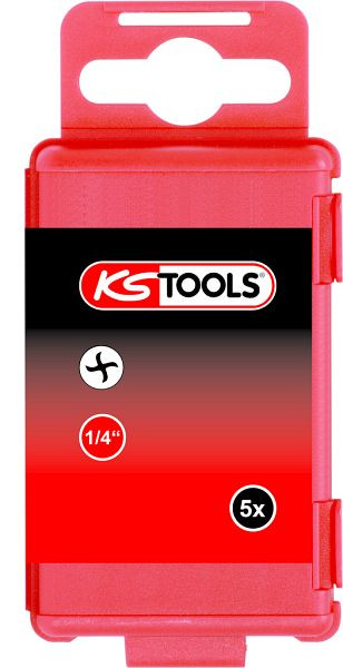 KS Tools Embout 1/4" Torq-Set®, 75 mm, n° 8, paquet de 5, 911.7717