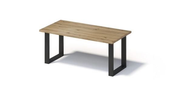 Bisley Fortis Table Regular, 1800 x 900 mm, bord droit, surface huilée, cadre en O, surface: naturel / couleur du cadre: noir, F1809OP333