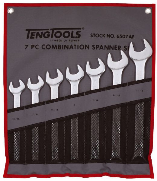Teng Tools Jeu de clés combinées (13/16"-1-1/4") Rouleau d'outils 7 pièces 6507AF