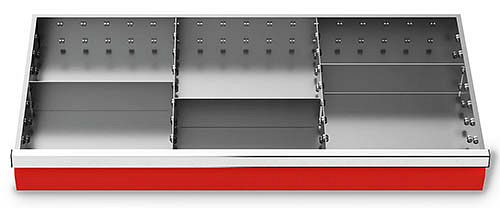 Bedrunka+Hirth inserts de tiroir T500 R 36-16, pour hauteur de panneau 100 mm, 5 parties, 198-144-100