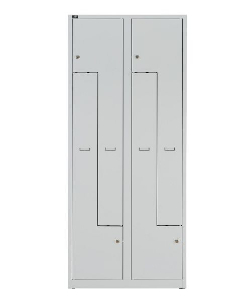 Bisley LIGHT armoire polyvalente LIGHT Z armoire LIGHT, 2 compartiments pour 4 utilisateurs, gris clair, GL08Z245