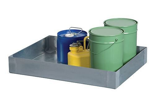 Plateau pour petits conteneurs DENIOS KBE 9030 en acier inoxydable, volume de 30 litres, 183-507