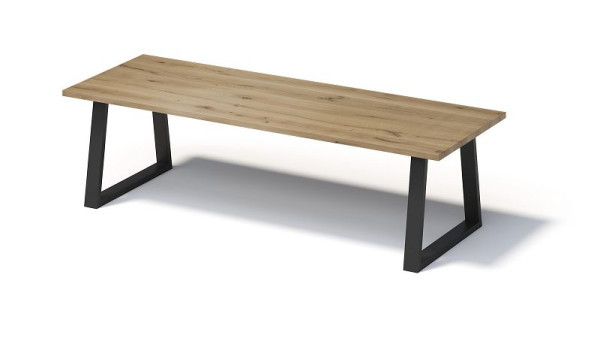 Bisley Fortis Table Regular, 2800 x 1000 mm, bord droit, surface huilée, cadre en T, surface: naturel / couleur du cadre: noir, F2810TP333
