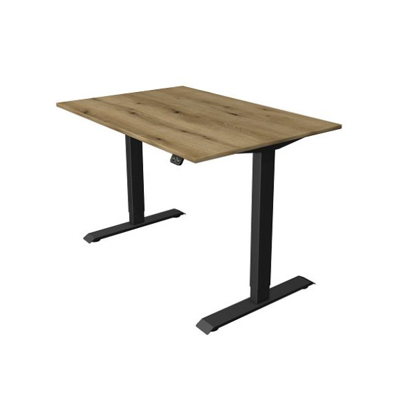 Table assis/debout Kerkmann L 1200 x P 800 mm, réglable en hauteur électriquement de 740 à 1230 mm, chêne, 10180955