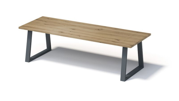 Bisley Fortis Table Regular, 2800 x 1000 mm, bord droit, surface huilée, structure en T, surface: naturel / couleur de la structure: gris anthracite, F2810TP334