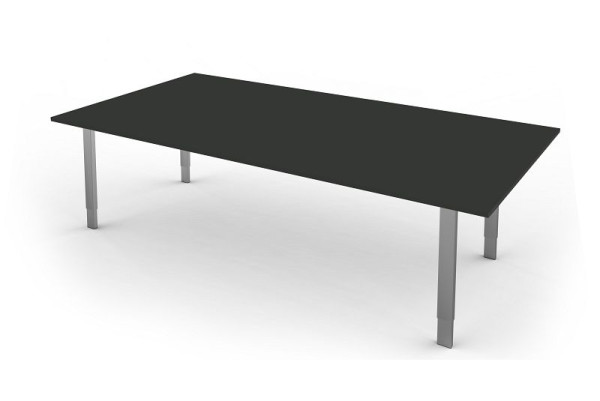 Kerkmann bureau extra large / table de réunion, forme 5, L 2000 x P 1000 x H 680-820 mm, anthracite, 11416713
