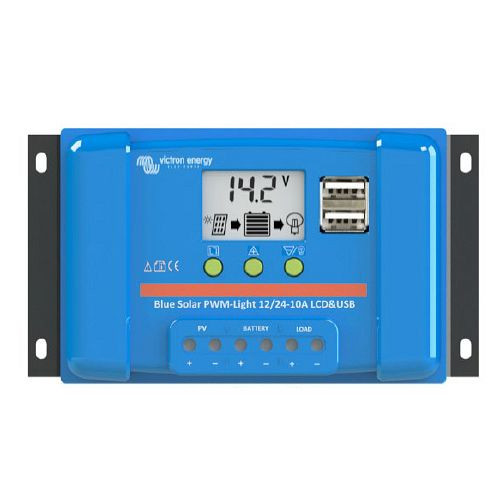 Contrôleur de charge solaire Victron Energy BlueSolar PWM-LCD&USB 12/24V-20A, 321838