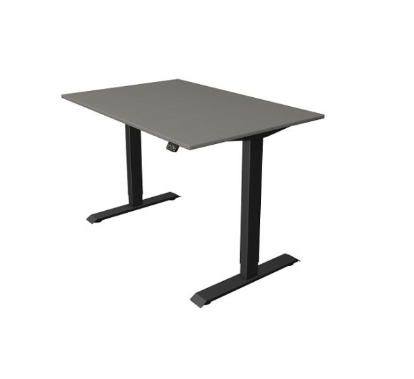 Table assis/debout Kerkmann L 1200 x P 800 mm, réglable en hauteur électriquement de 740 à 1230 mm, graphite, 10181012