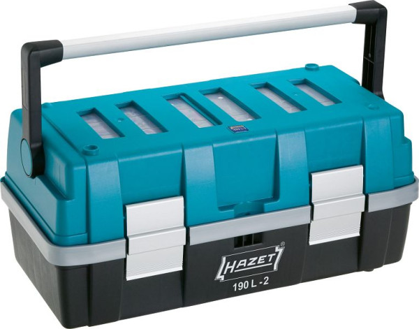 Boîte à outils en plastique Hazet, deux boîtes amovibles pour petites pièces à l'intérieur du couvercle, 190L-2