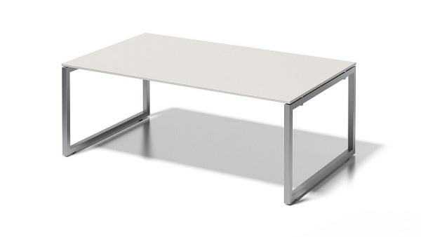 Bisley Cito station de travail / table de conférence, cadre en O réglable en hauteur de 730 mm, H 19 xl 2000 x P 1200 mm, gris-blanc / argent, DOF2012GW355