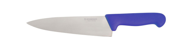Couteau de chef Schneider, taille : 20 cm, manche bleu, 260813