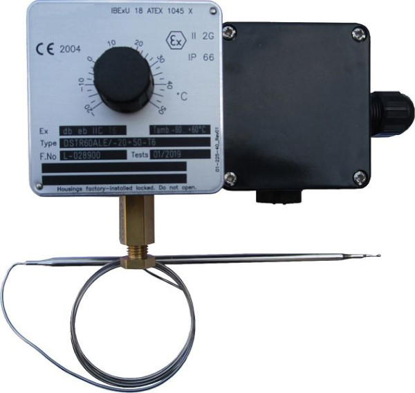Thermostat d'ambiance Schultze TR60E-50 Ex, réglable de -20 à +50°C, avec bouton rotatif, 16A 230V, IP66, EX TR60E-50