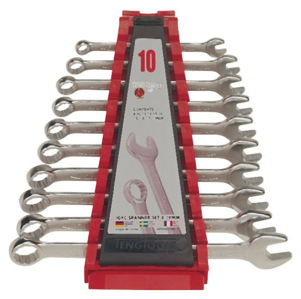 Teng Tools Jeu de clés mixtes (8-19 mm) Support en plastique 10 pièces 6510A